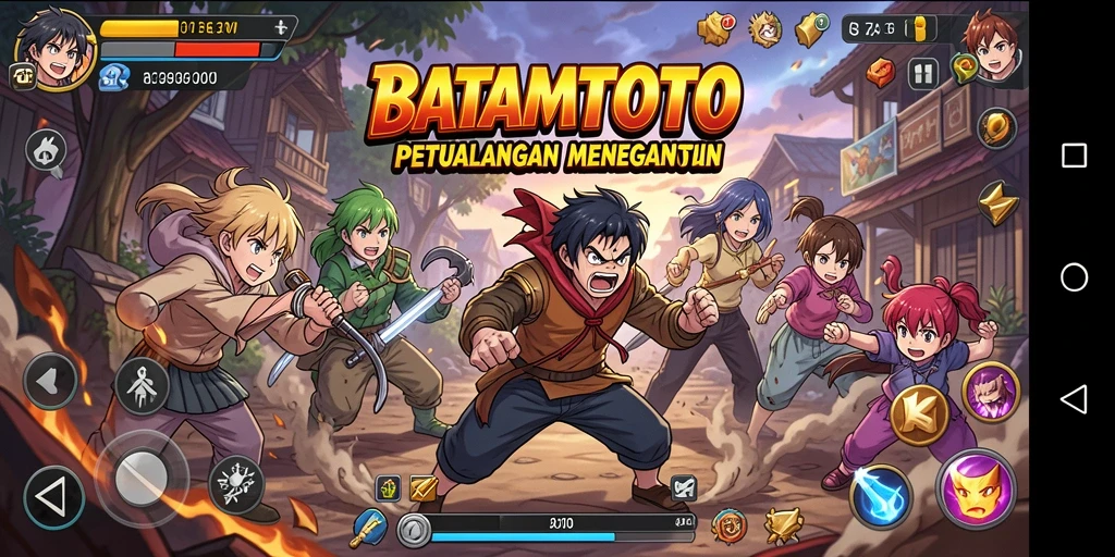 Tangkapan layar gameplay menampilkan karakter Anime beraksi.