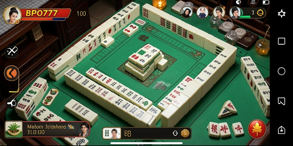 Tangkapan layar gameplay BPO777 dengan grafik menarik dan tantangan Mahjong yang seru.