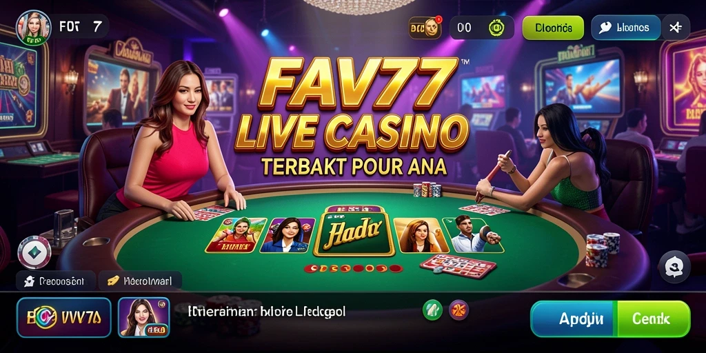Screenshot FAV77 menampilkan dealer cantik dan gameplay menarik.