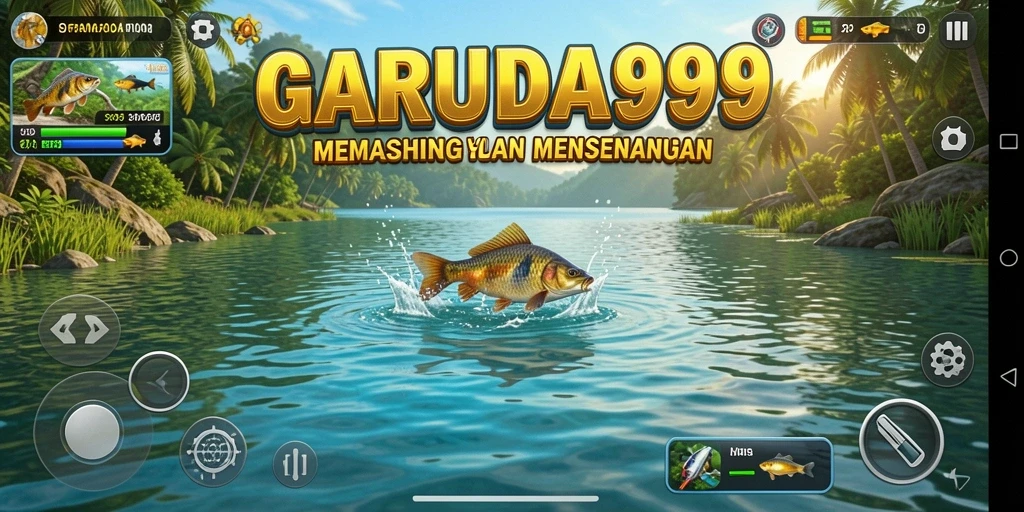 Tampilan gameplay GARUDA999 dengan aksi memancing seru di laut.