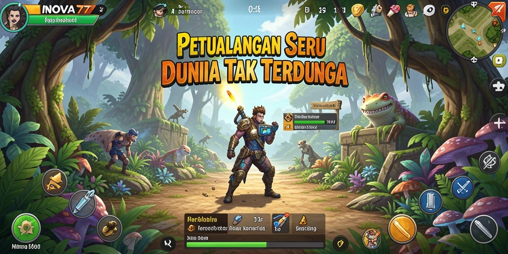 Tampilan gameplay seru dalam INOVA77 dengan petualangan menantang.
