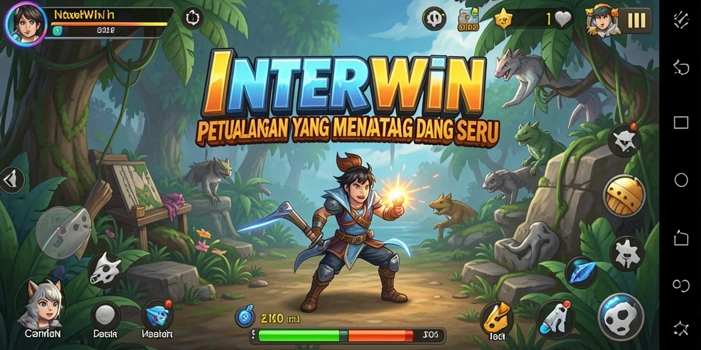 Tampilan screenshot INTERWIN menunjukkan aksi gameplay yang seru.