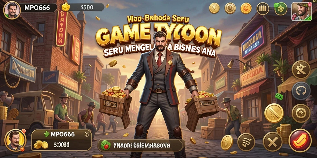 Gameplay MPO666 yang menantang dan interaktif dalam menjalankan bisnis Tycoon.