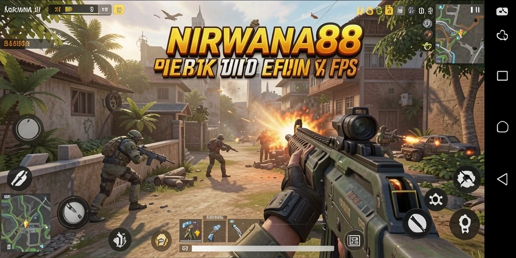 Screenshot gameplay dari NIRWANA88 menampilkan aksi pertempuran yang intens.
