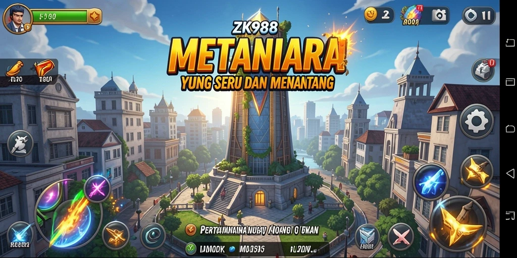 Gameplay menara pertahanan dalam ZK988 yang mendebarkan dan menarik.